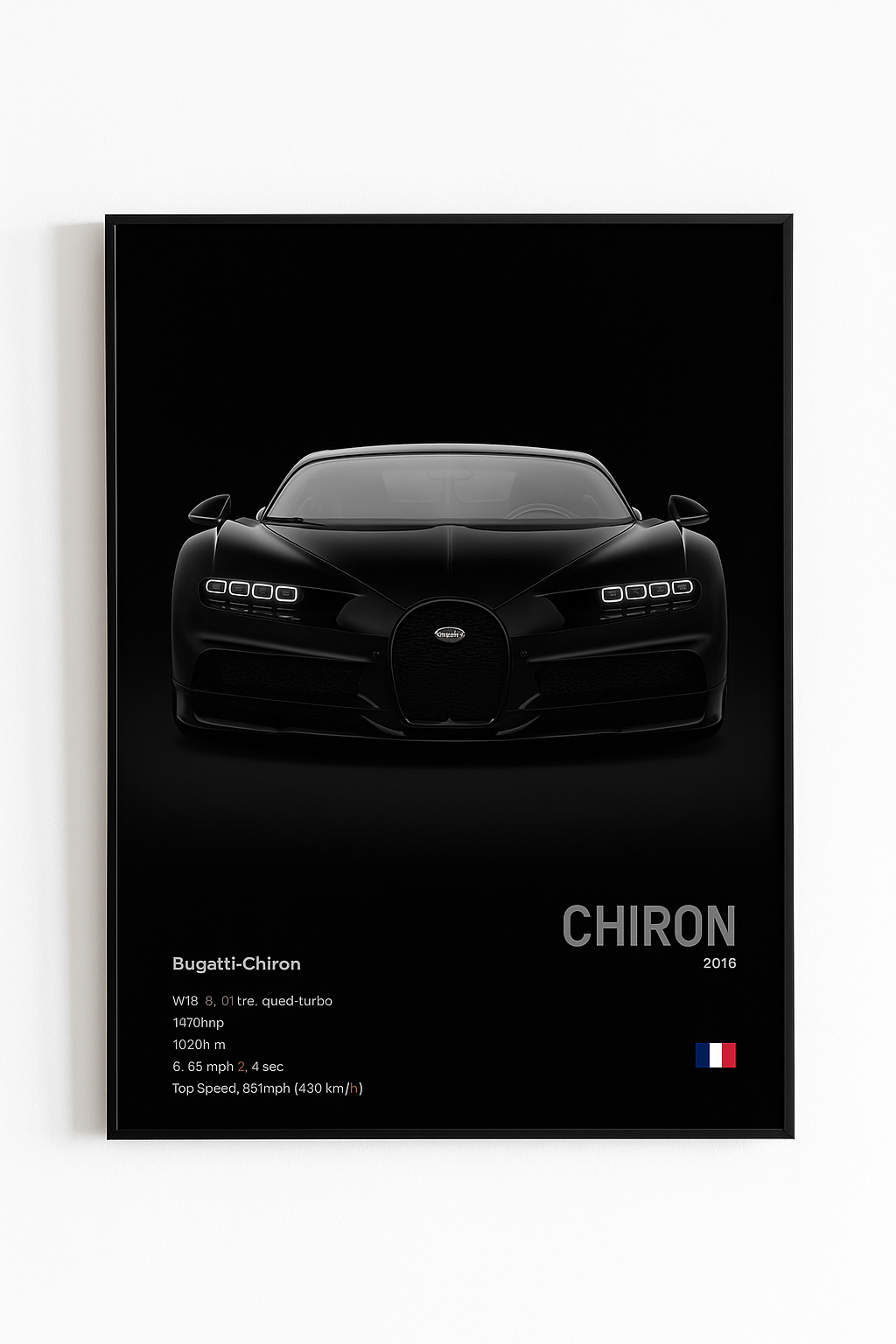Bugatti Chiron Inspired Poster (Front View)
