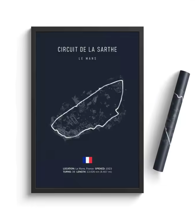 Le Mans Circuit Inspired Racing Poster