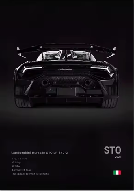 Lamborghini Huracan STO Inspired Poster