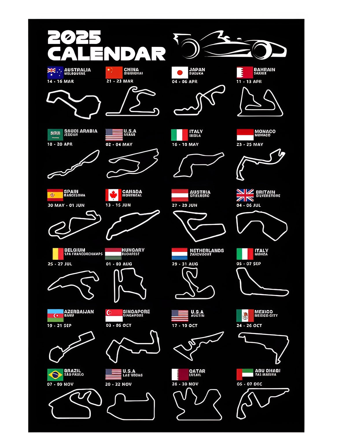 2025 World Racing Circuit Inspired Poster