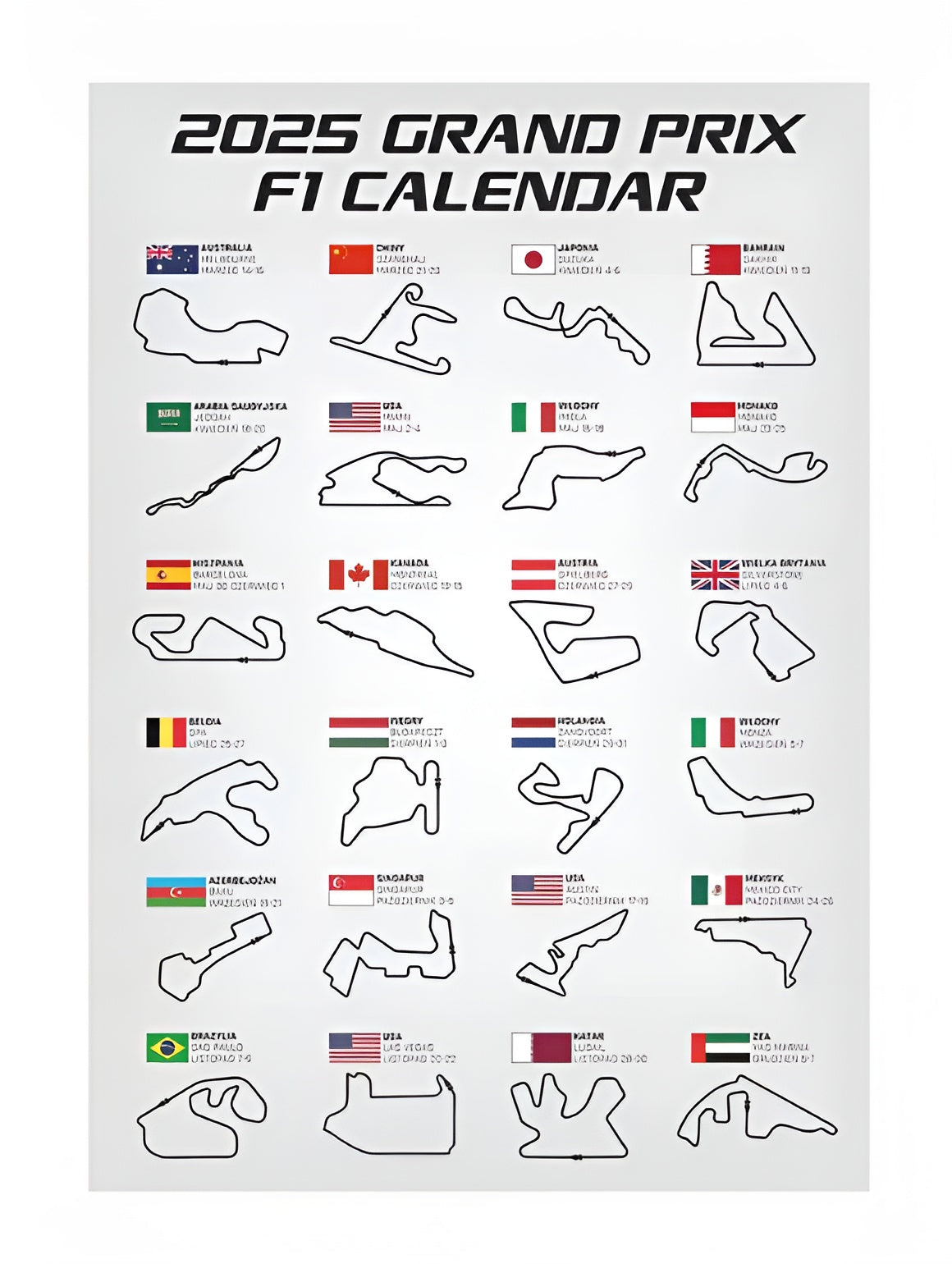 2025 World Racing Circuit Inspired Poster