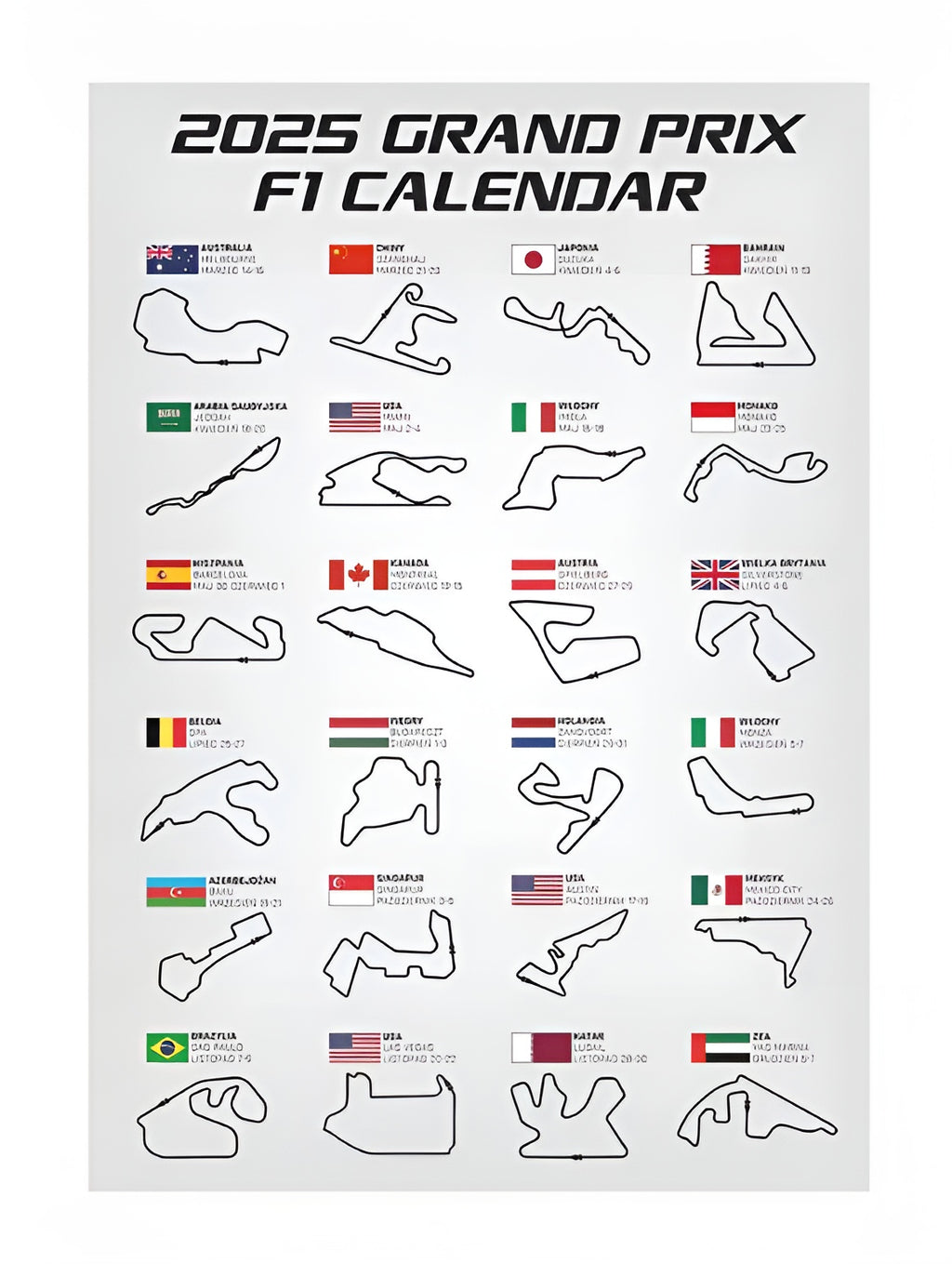 2025 World Racing Circuit Inspired Poster
