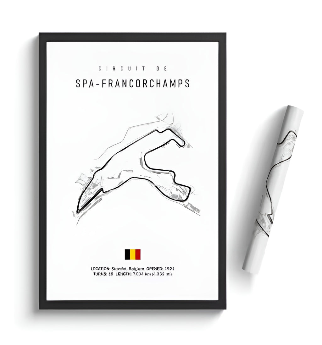 Spa-Francorchamps Racing Circuit Inspired Poster
